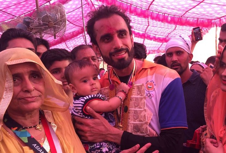 Asian Games 2018 Gold Medal Winner Sprinter Manjit Singh Chahal Warm Welcome