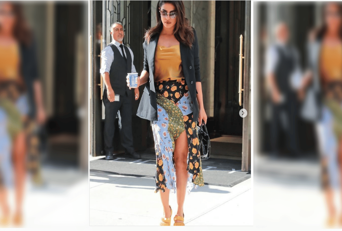 Priyanka Chopra thigh high slit skirt is perfect for official meetings as well as weekend parties