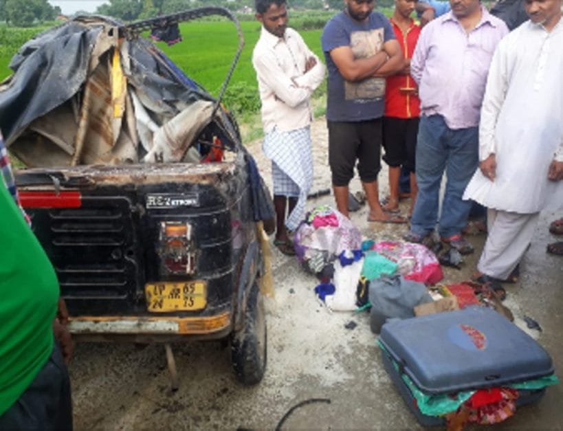 over speed scarpio hit auto at varanasi one killed