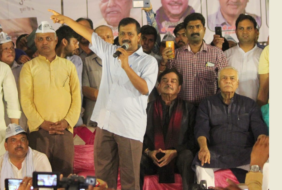 cm arvind kejriwal visit in noida for jan adhikar rally