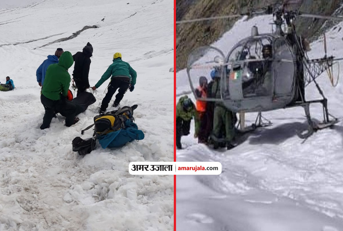 Bodies of KAS officer and another trekker airlifted from Kolahoi glacier jammu kashmir