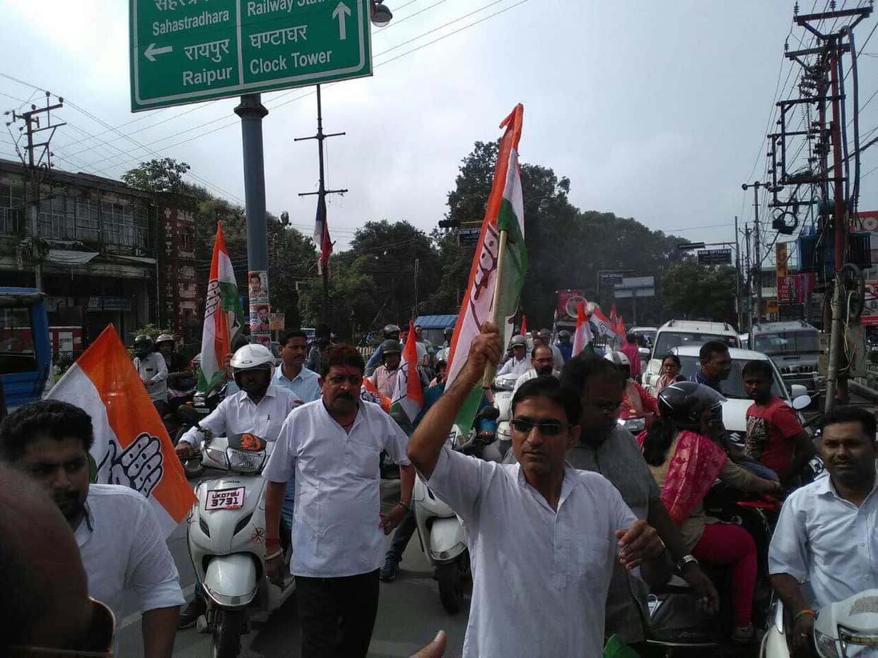 uttarakhand congress bharat bandh in photos