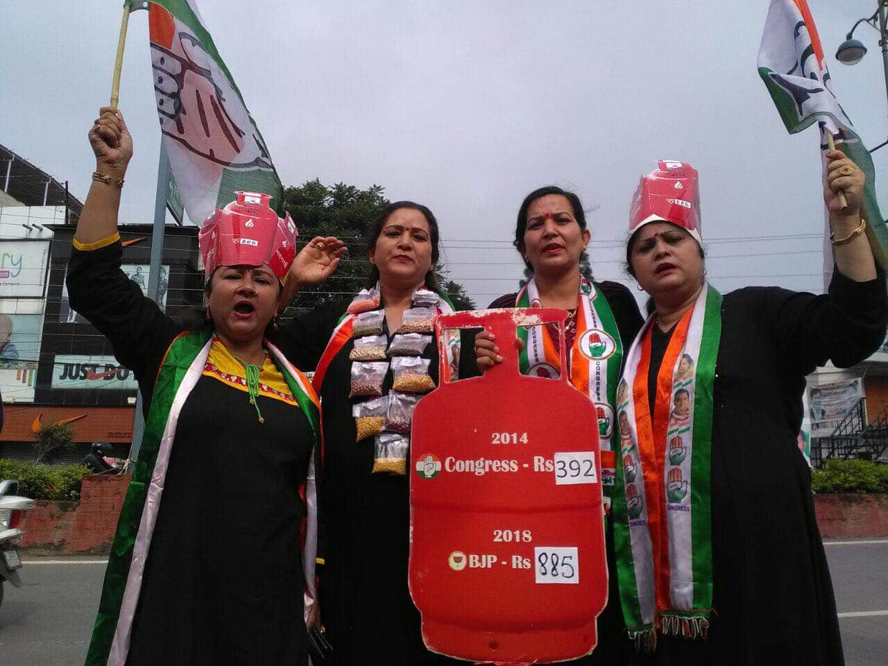uttarakhand congress bharat bandh in photos