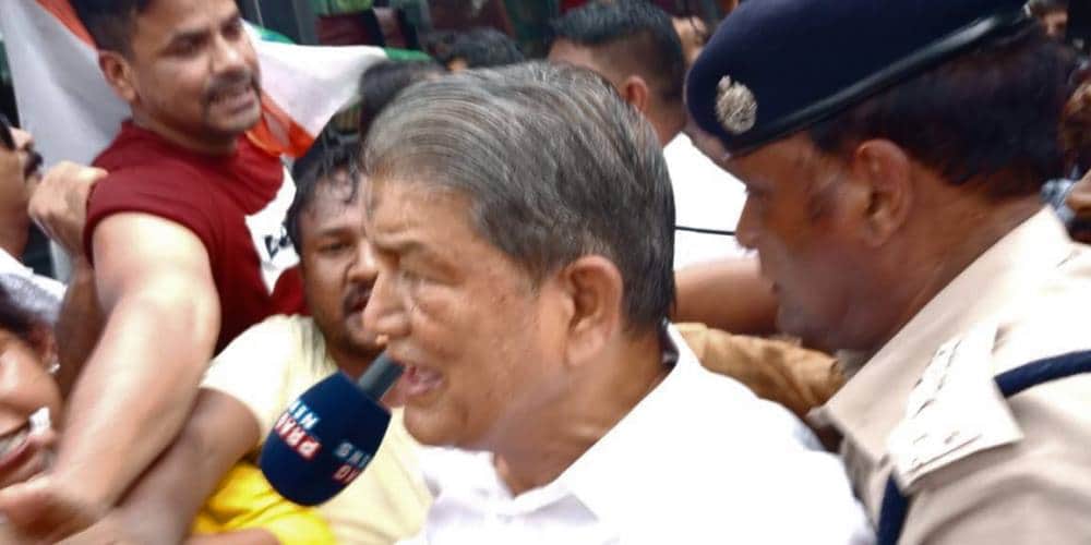 bharat bandh uttarakhand former cm harish rawat arrested in guwahati