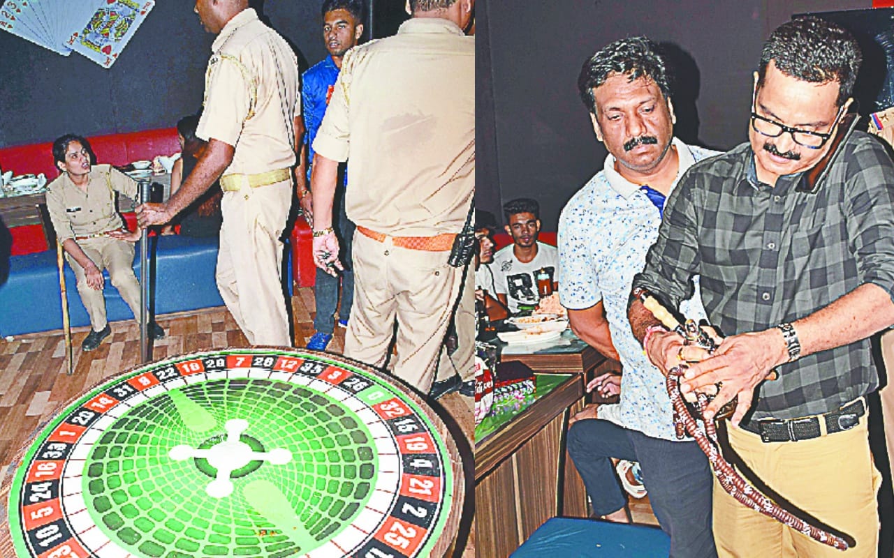 police raids on a hukka bar running under the coffee shop in meerut