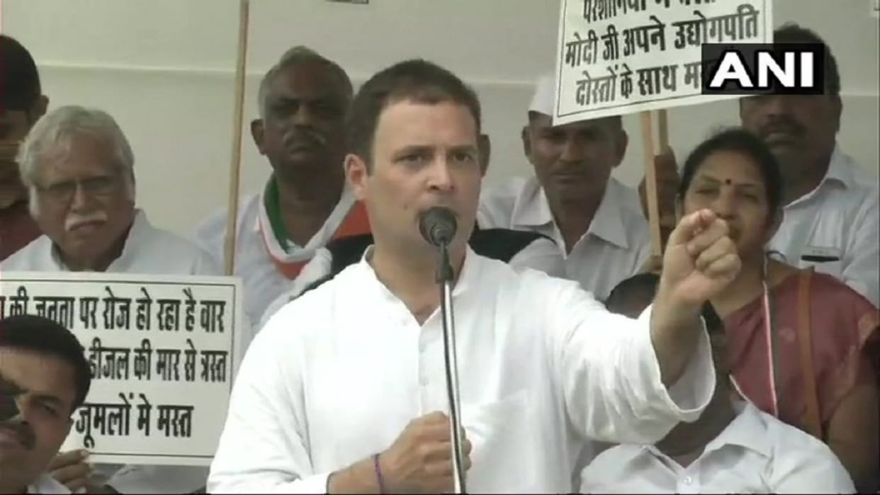 rahul gandhi slams centre in his speech on bharat band