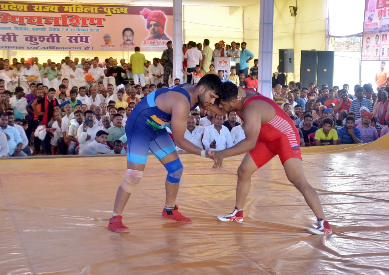 State level wrestling championship second day in varanasi