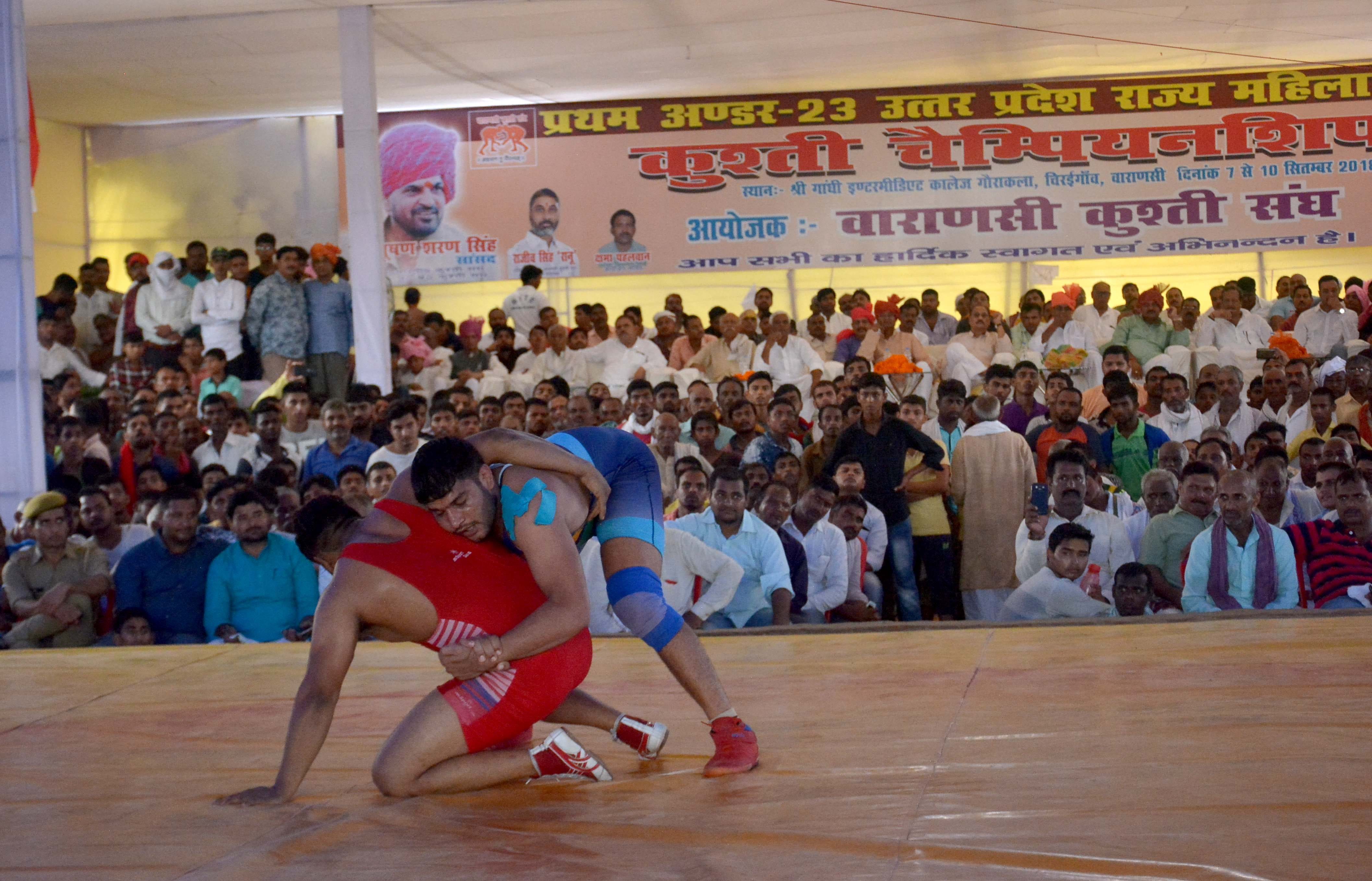 State level wrestling championship second day in varanasi