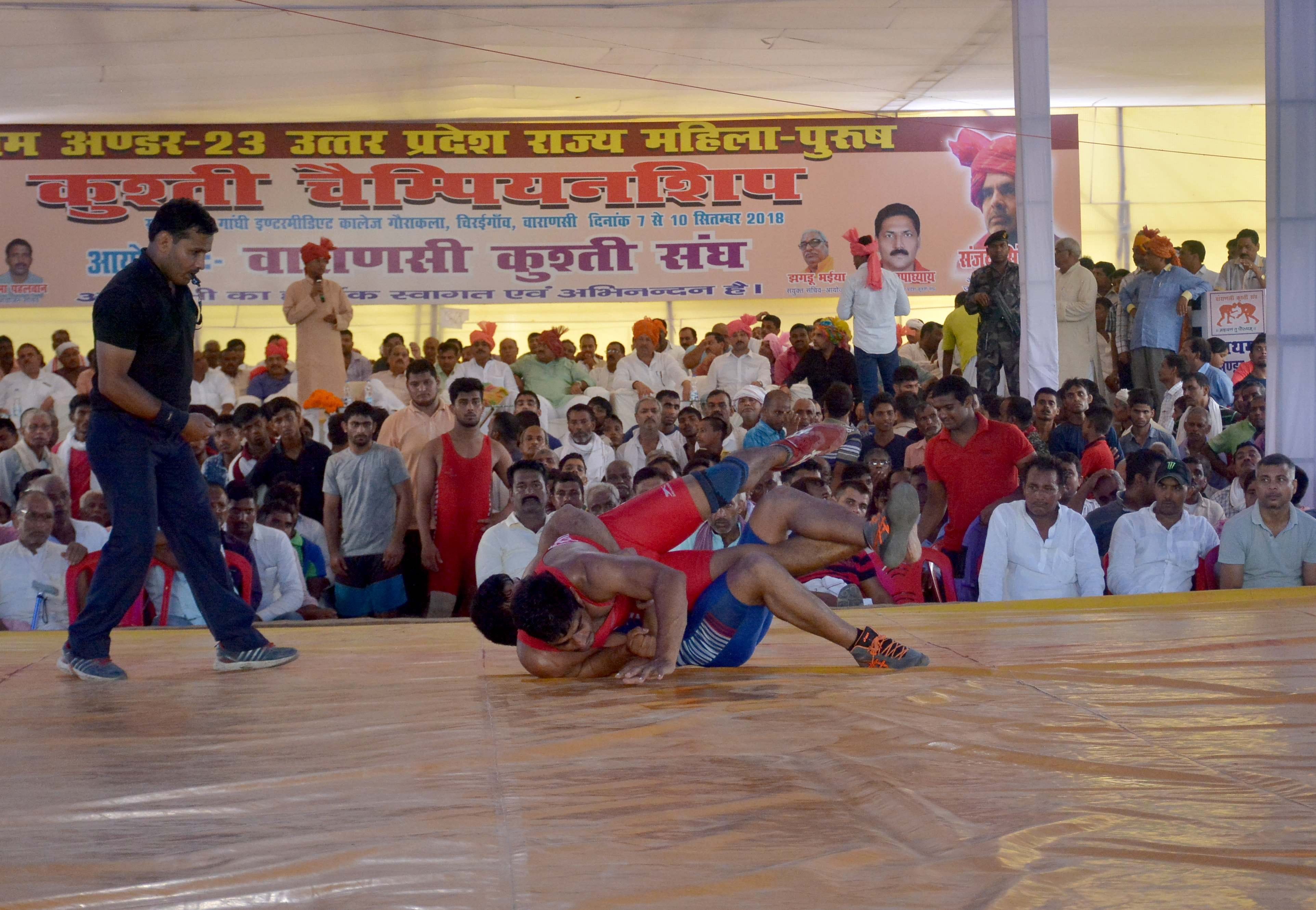 State level wrestling championship second day in varanasi