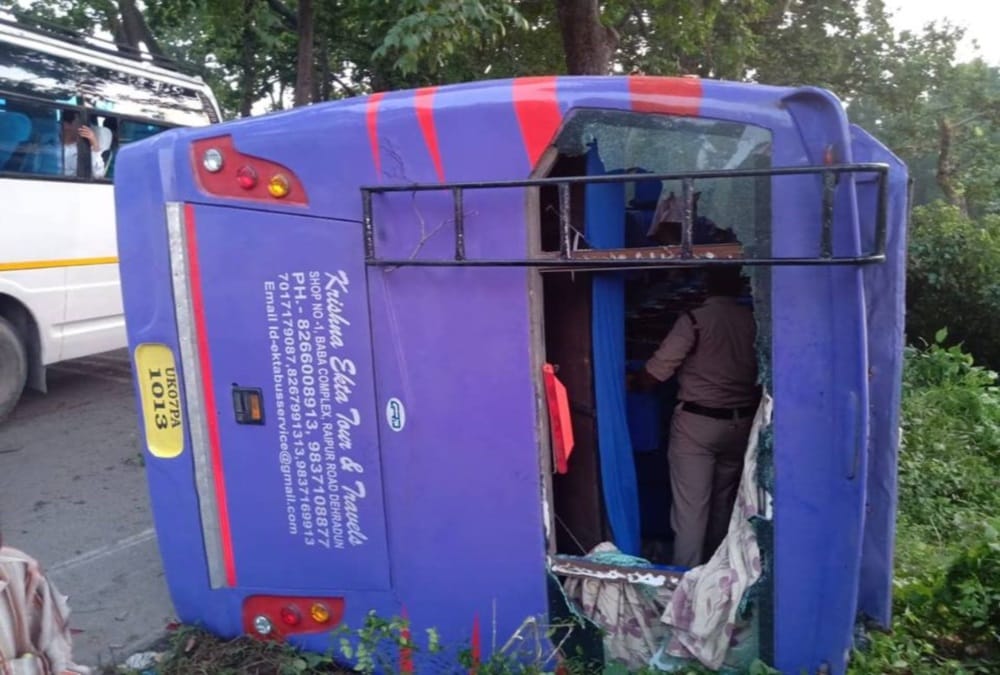 Bus Accident on dehradun paonta sahib Highway one killed
