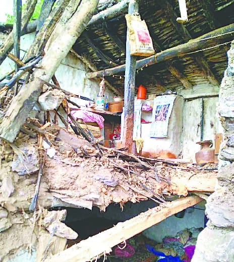 house destroyed due to heavy rainfall