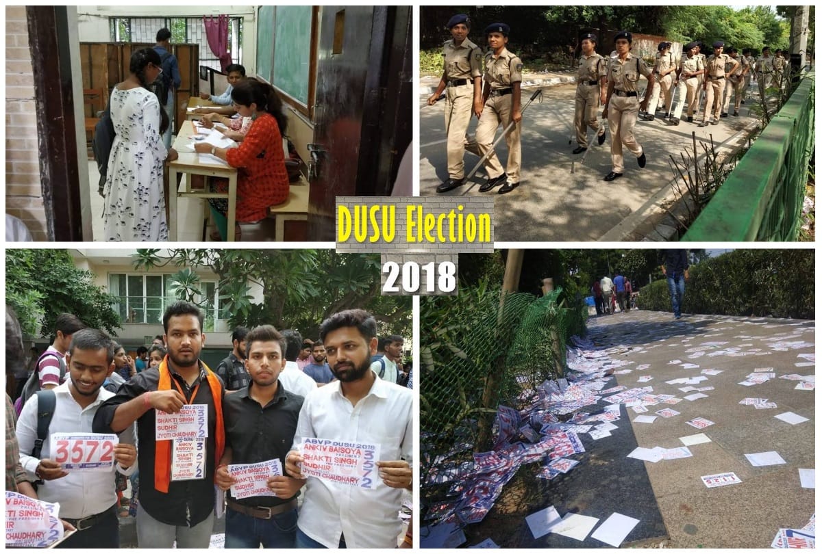 dusu election 2018 coverage in photos pamphlets on road small kids distributing ballot no. and all
