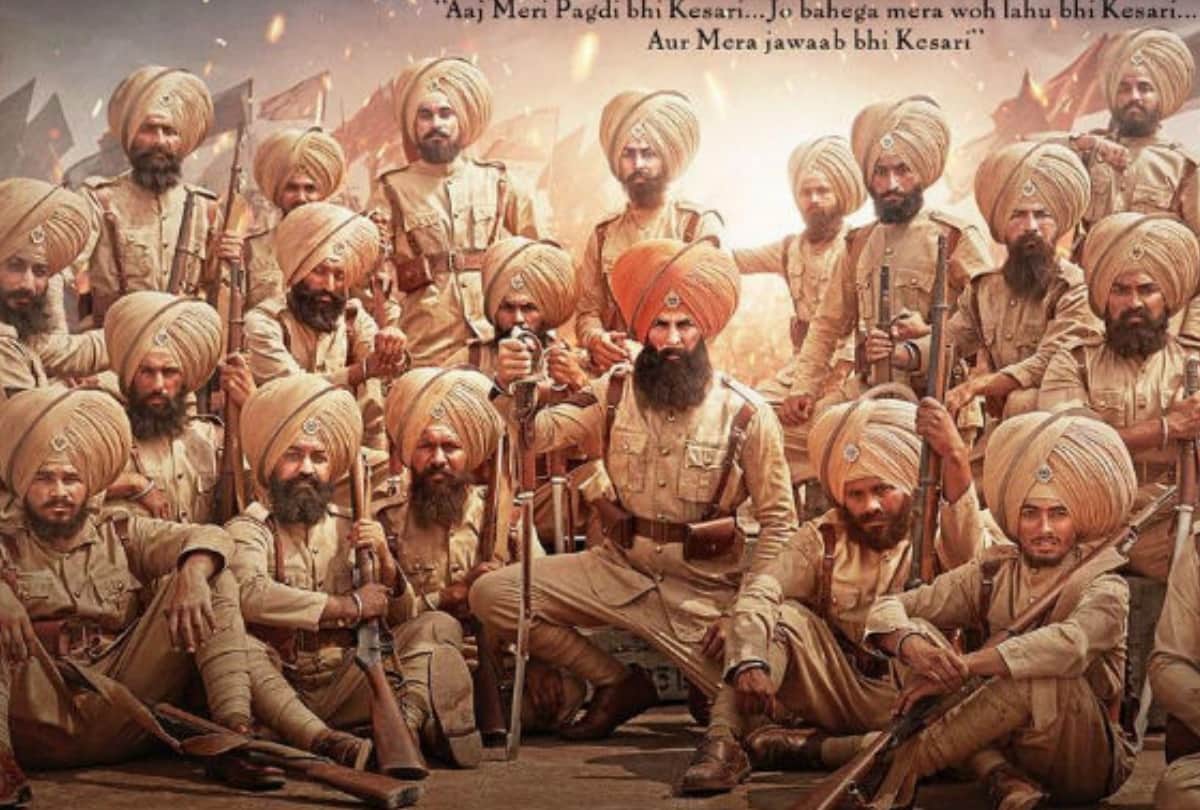Akshay kumar share first look poster of upcoming film kesari