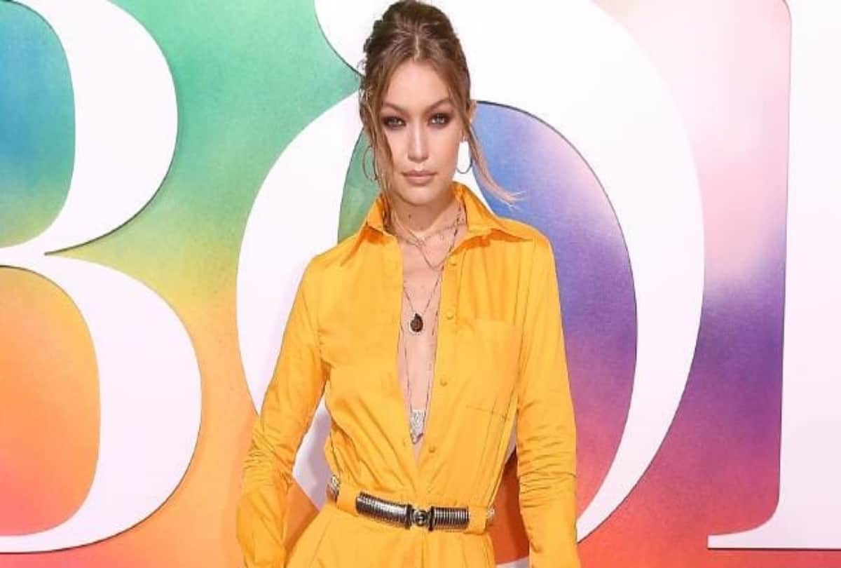 New York Fashion Week Gigi Hadid troll for clear bag with champagne bottle