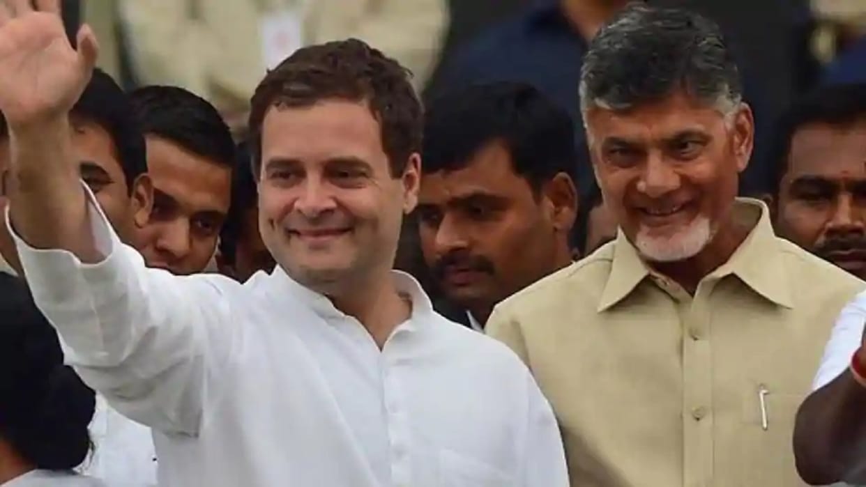 TDP chief Chandrababu Naidu meets Rahul Gandhi, discusses strategy of opposition unity