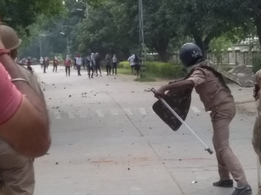 Once again outrage in bhu after student clash