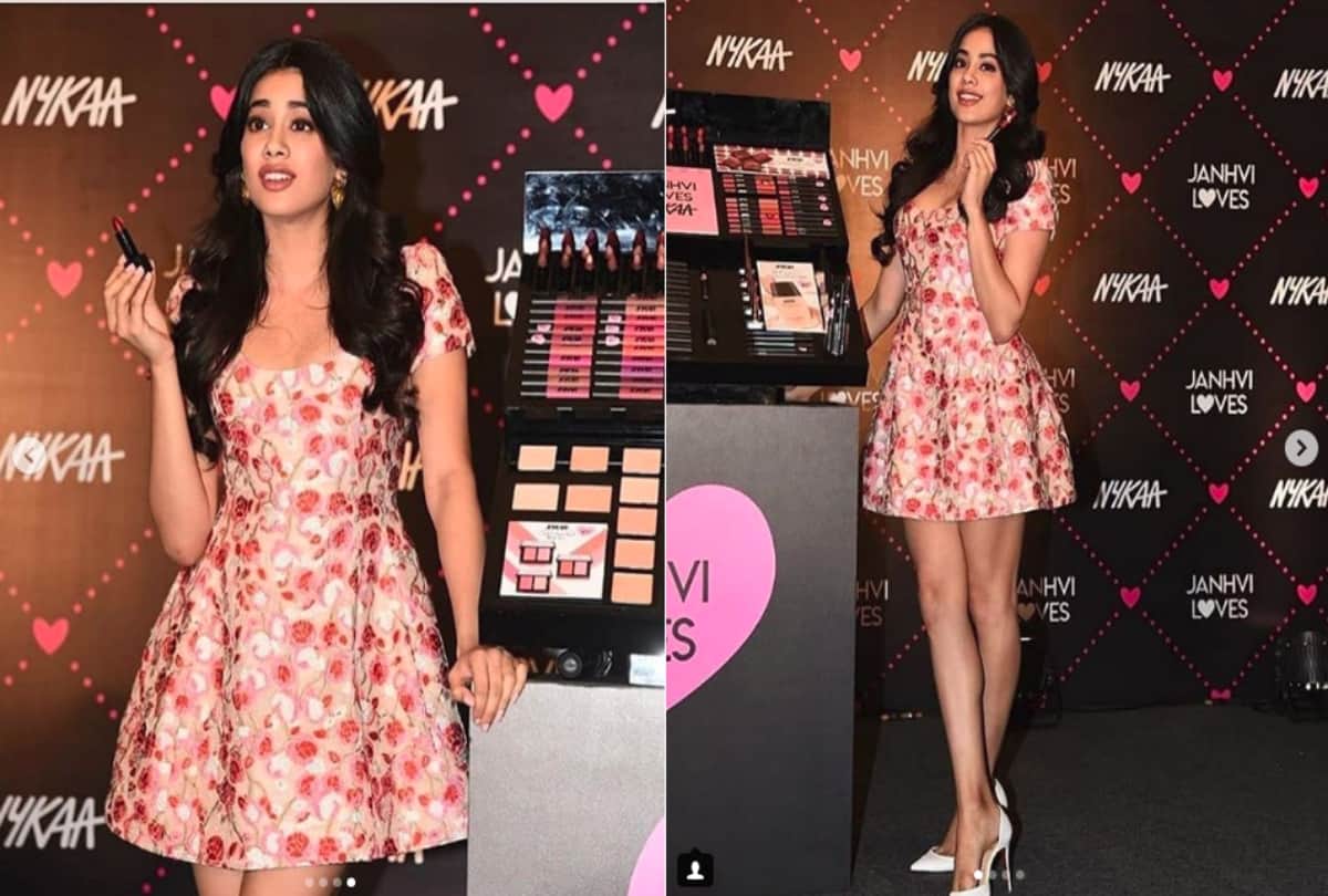 Janhvi Kapoor wears cute pink floral dress at Nykaa event