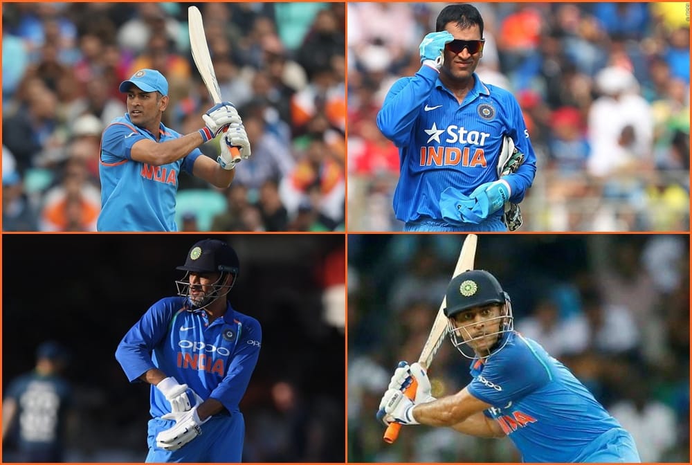 ms dhoni 35 feet cutout stands in front of the cricket stadium