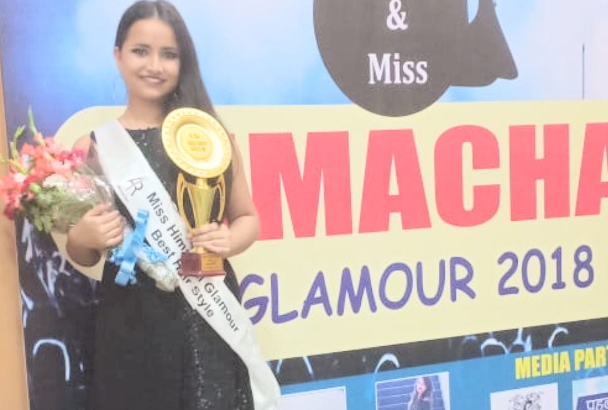 Kanishka won best hair title in Miss himachal glamour 2018