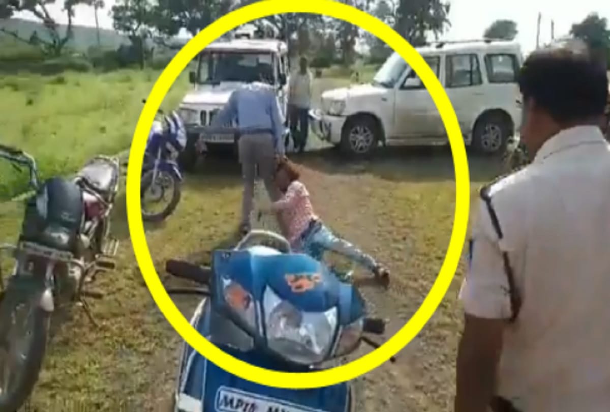 madhya pradesh police Pulled thief's hair and dragged