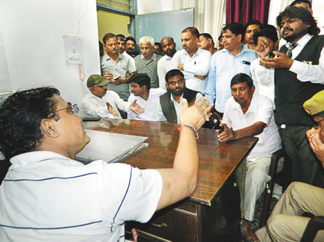 Nayab Tehsildar was put out in the office lock