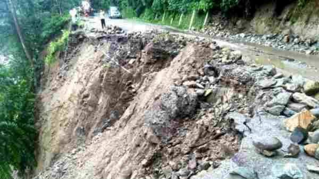 Landslide in Sikkim due to continuous rain