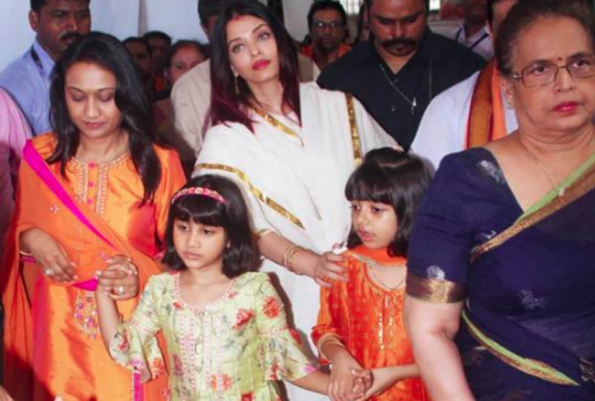 aishwarya rai bachchan ganpati darshan with daughter aaradhya bachchan