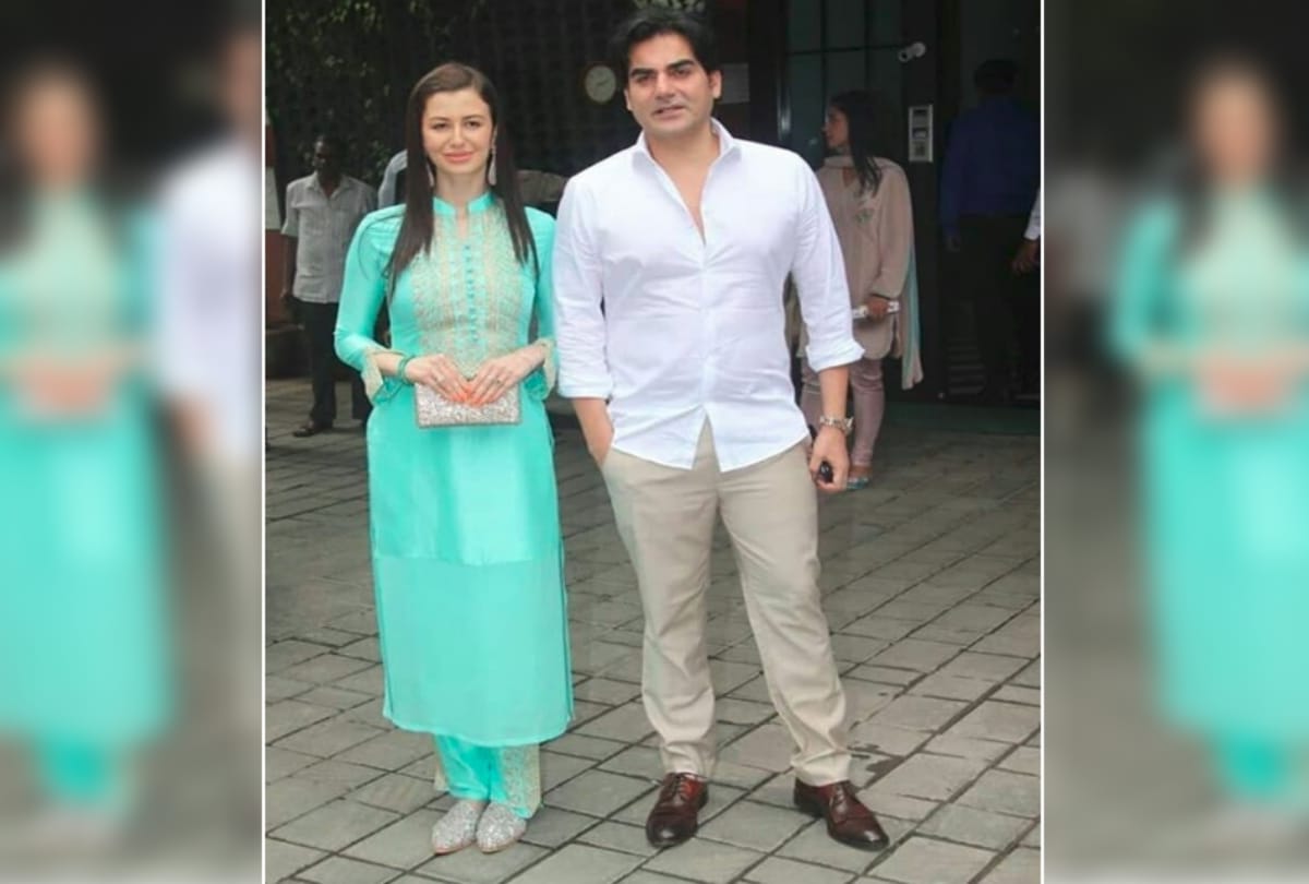 Arbaaz Khan with rumoured girlfriend Georgia Andriani at Arpita home
