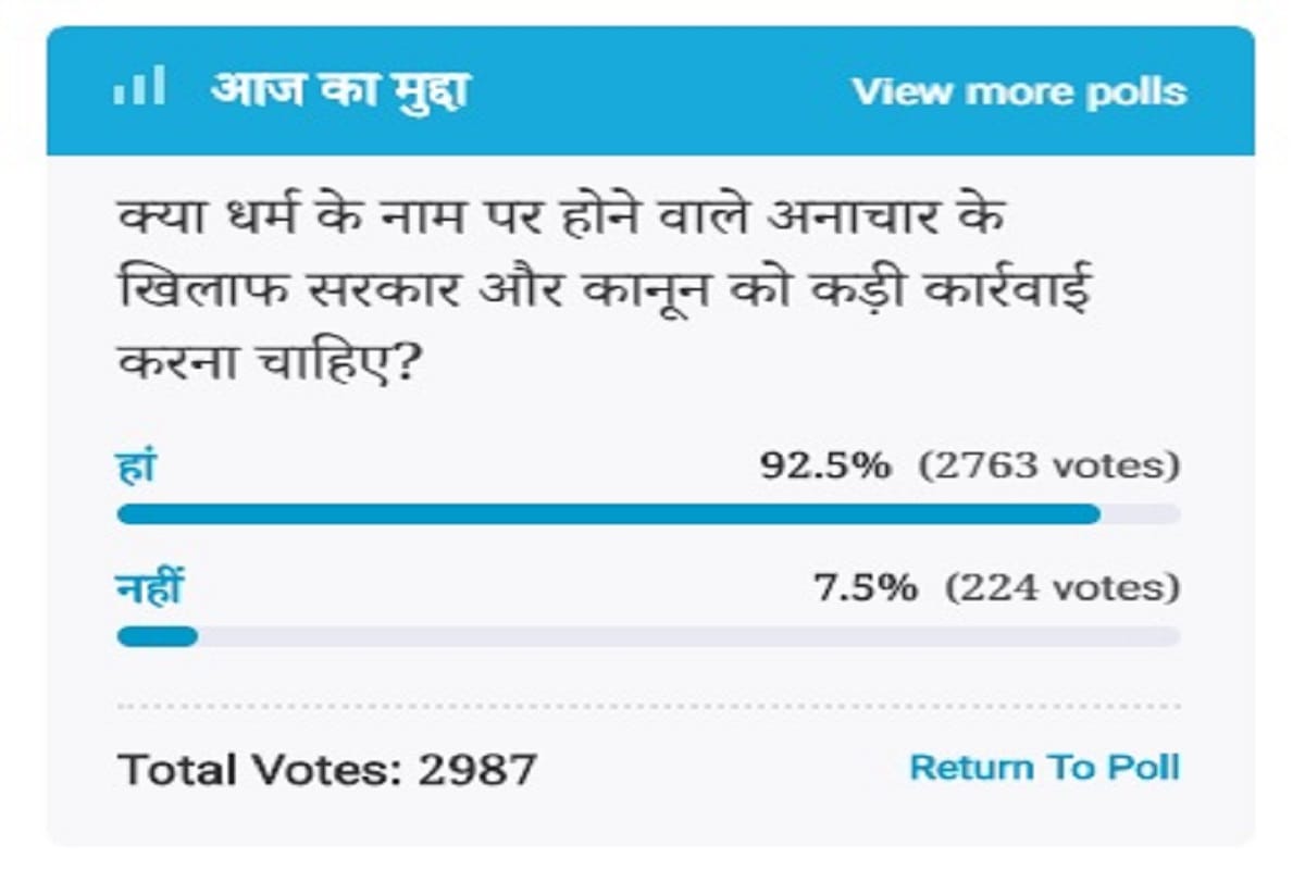 Amar Ujala Poll : Government should take strict decisions against religious malpractice