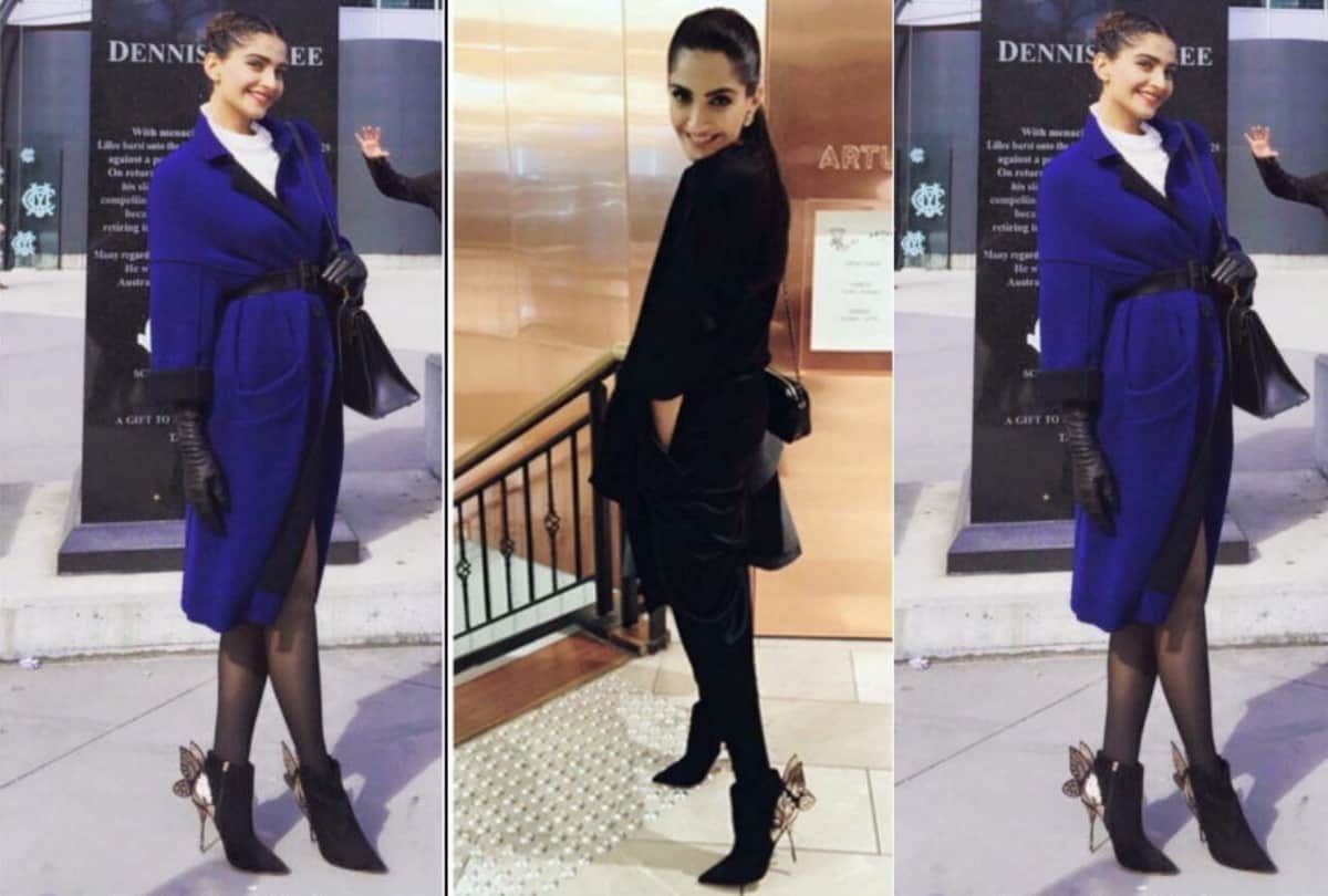 sonam kapoor repeat her footwear very smartly