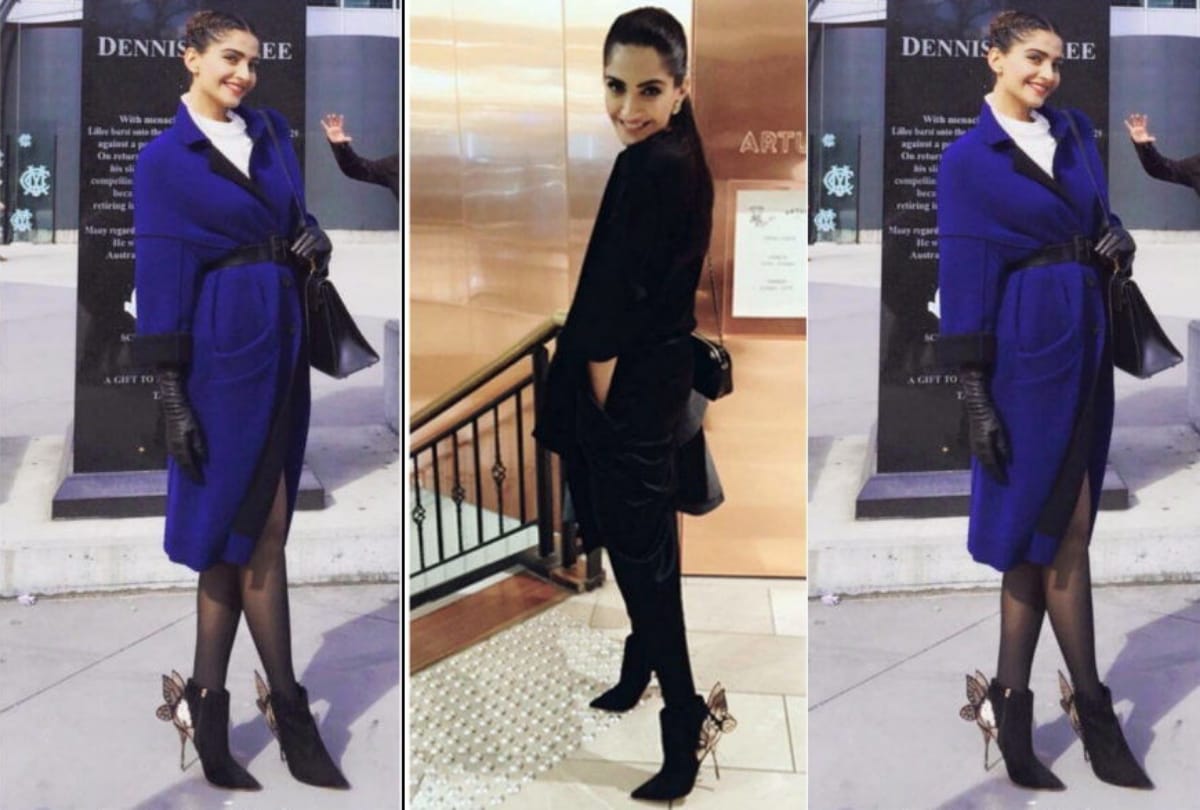 sonam kapoor repeat her footwear very smartly