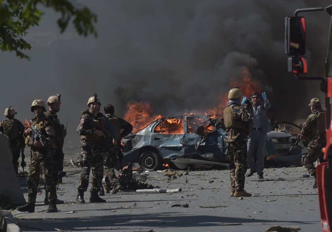 afghanistan bomb blast outside kabul airport multiple footage of death and injured