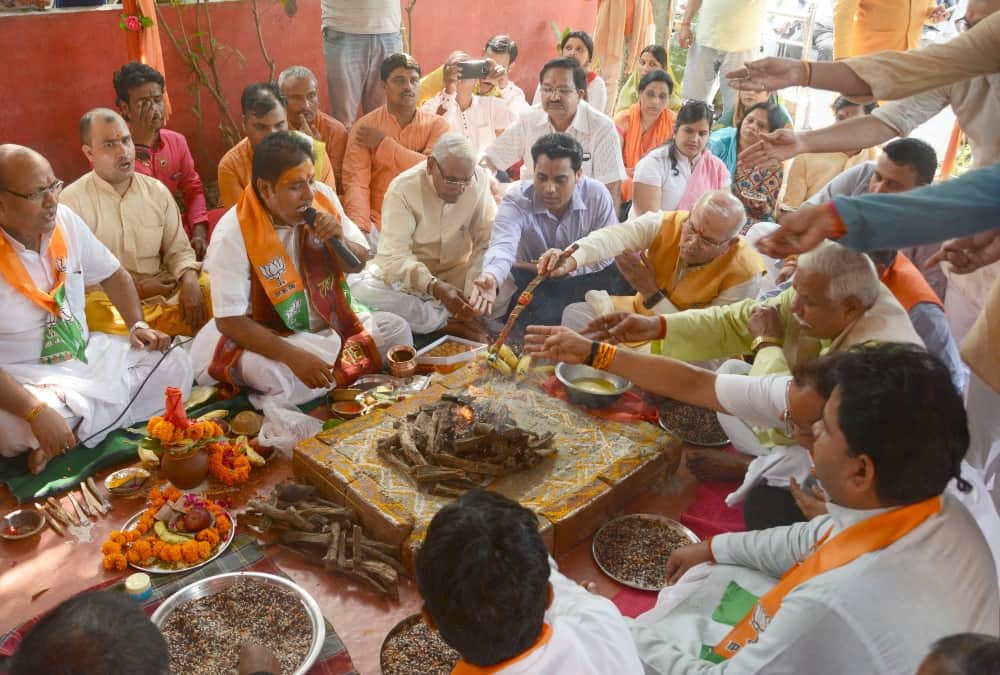BJP leaders celebrate PM Modi's birthday in lucknow.