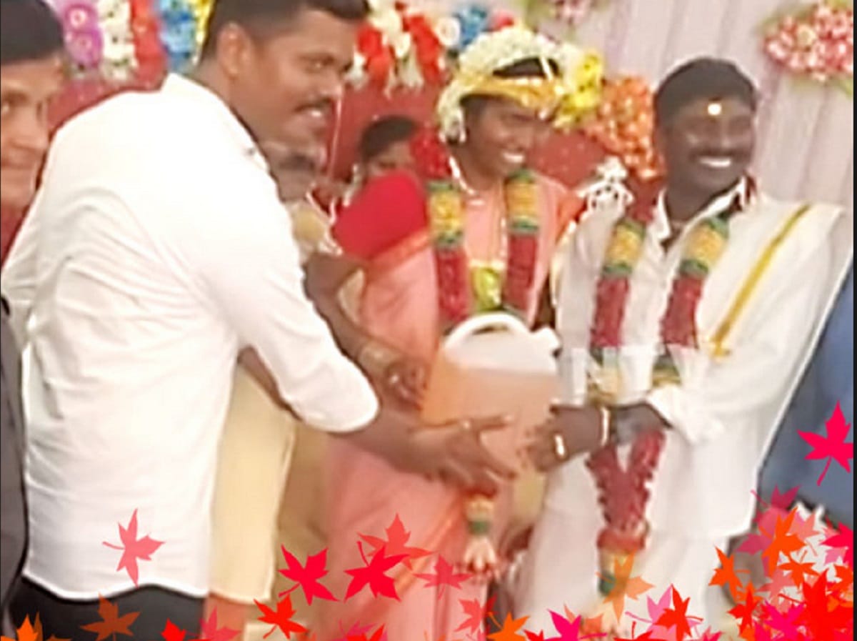 Friend gift 5 liter petrol to new married couple in Tamilnadu
