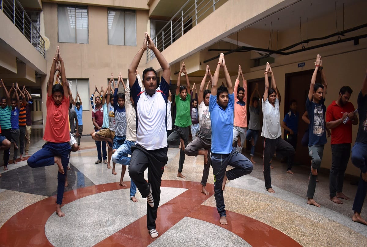 Sanskriti university providing yoga training to students