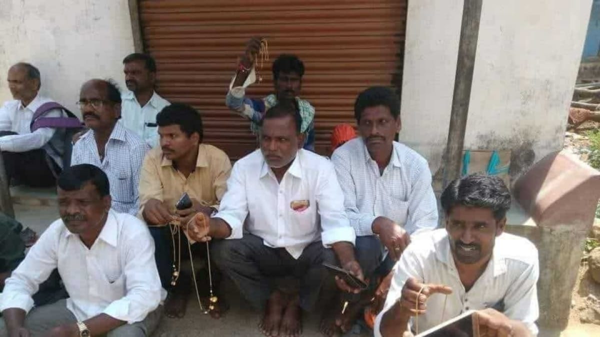 women forced to remove mangalsutra at telangana test centre, husbands protests angrily