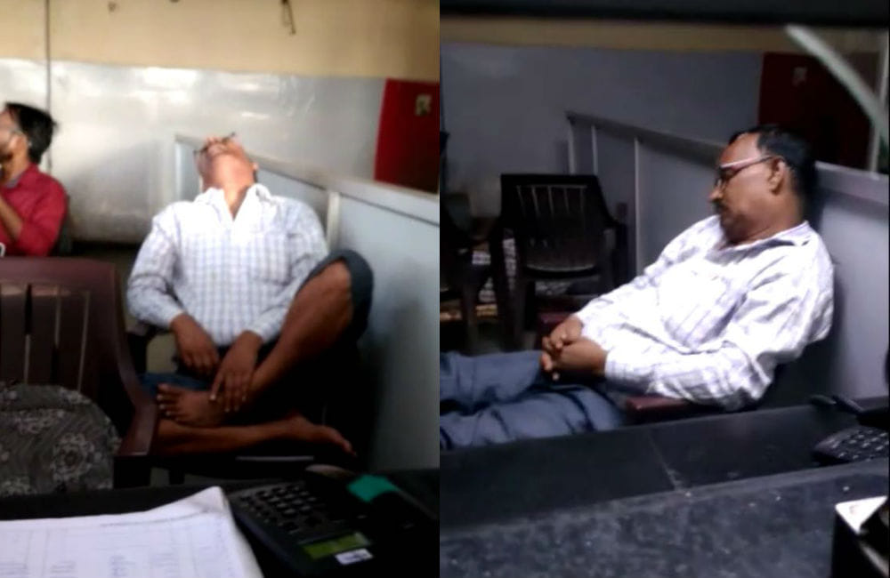 clerk sleeping during duty video goes viral