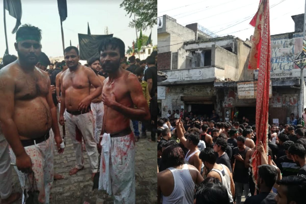 Shia Sogwaras weeds with churns and chains during Mourning of Muharram