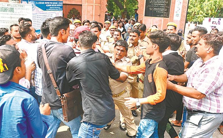 Proctorial team assault, female security personnel unconscious