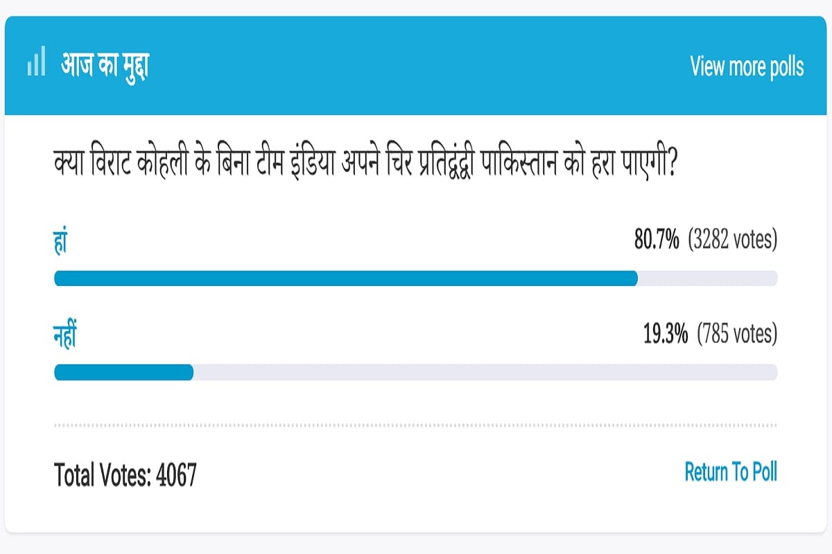Amar ujala Poll : Team India will win against Pakistan even without Virat Kohli