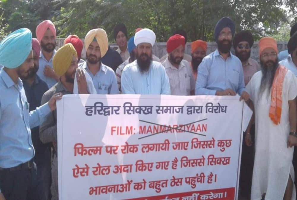 Sikh community protest against film Manmarziyaan in haridwar