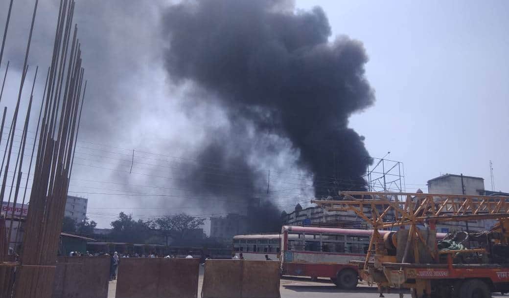 Fire in buses at varanasi bus station