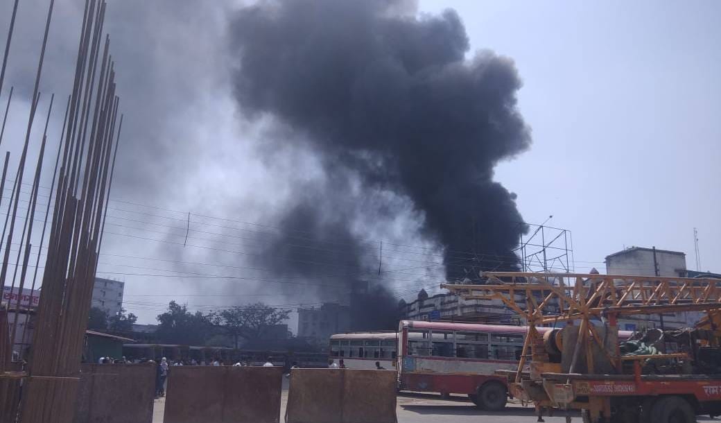 Fire in buses at varanasi bus station