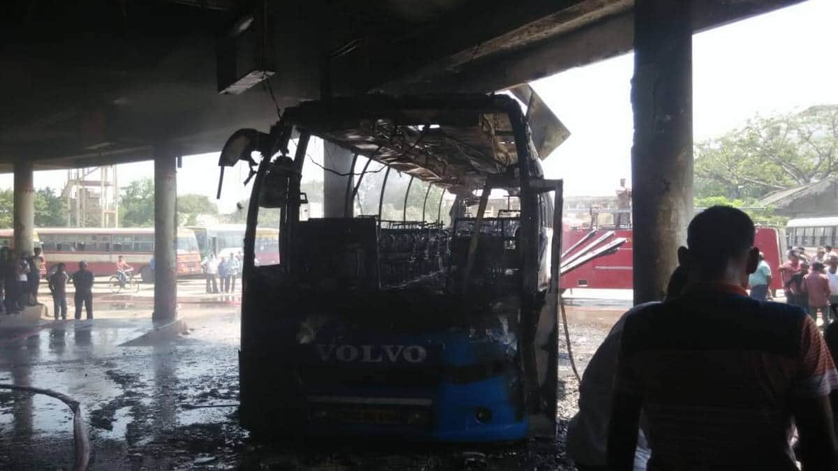 Fire in buses at varanasi bus station