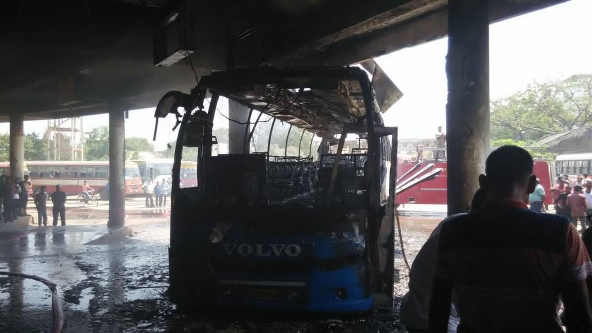 Fire in buses at varanasi bus station