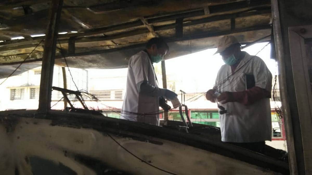 Fire in buses at varanasi bus station