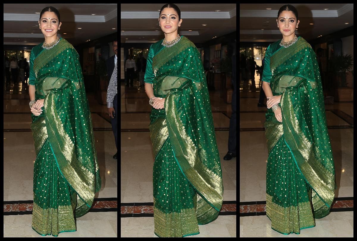 Anushka Sharma Green Organza Saree at Rs 875/piece | Jalalipura | Varanasi  | ID: 22885430730