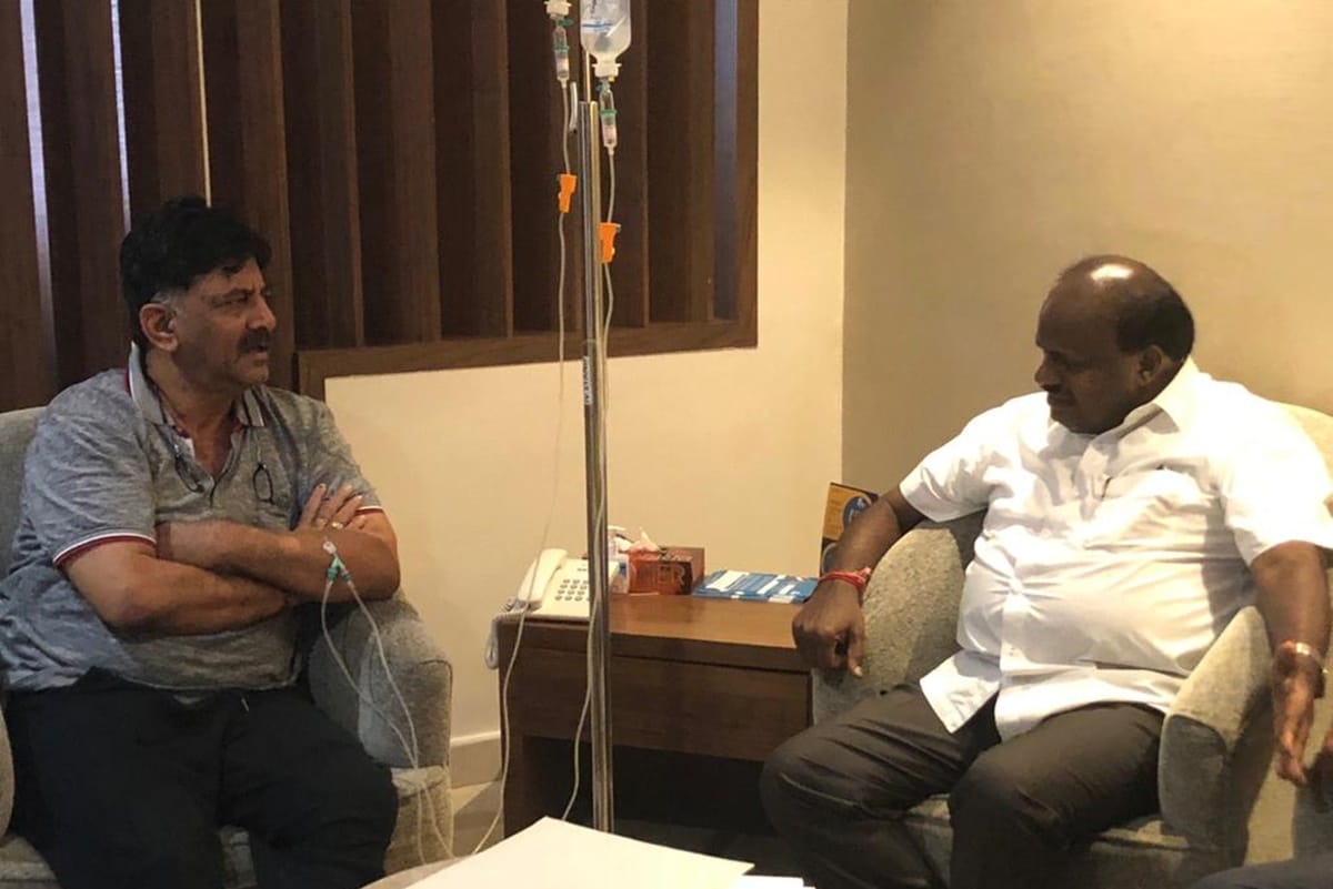 DK Shivakumar is undergoing treatment for food poisoning and reject the allegations of BJP