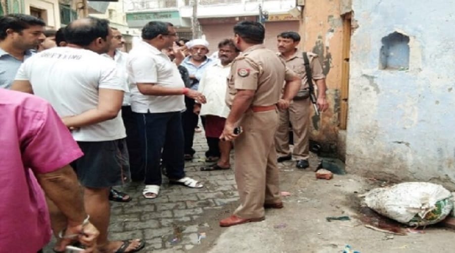 Throwing meat in front of temple in Meerut, and BJP MLA rebuked the police
