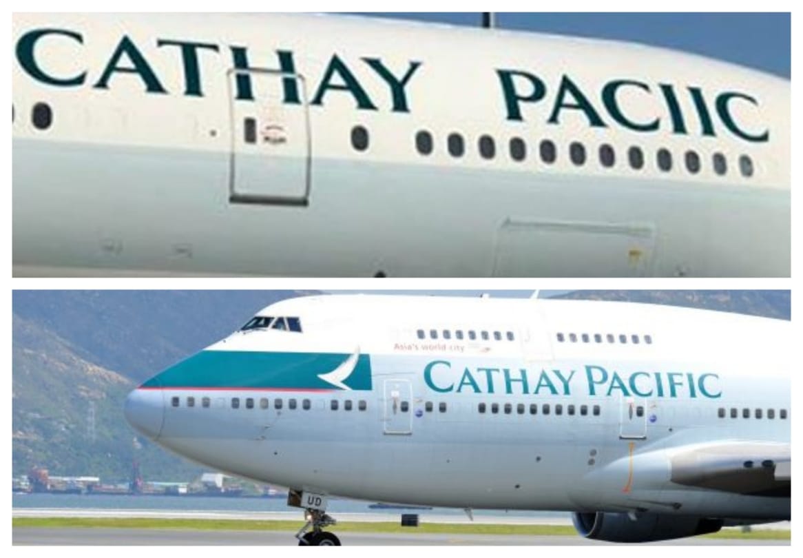 Hong Kong airline Cathay Pacific wrong spelling found on plane